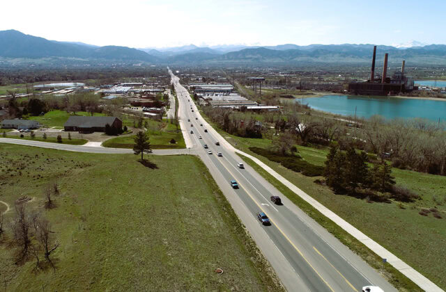 Aerial view of Colorado Highway 7