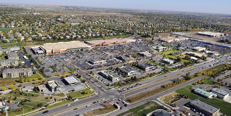an overhead shot of 120th avenue in Broomfield Colorado