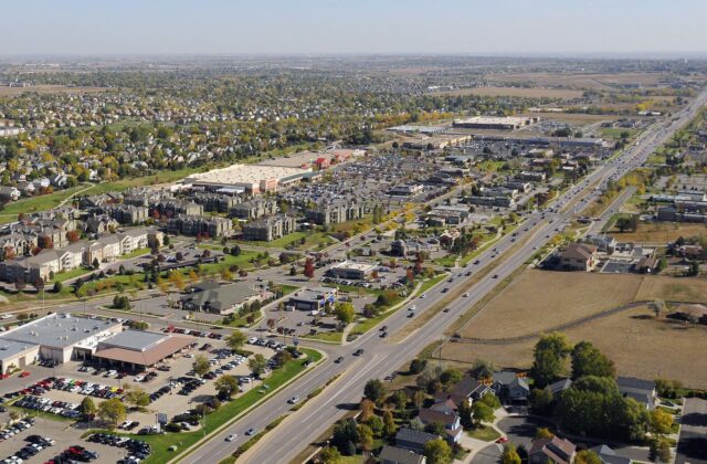 An overhead view of 120th Avenue in Broomfield looking northeast
